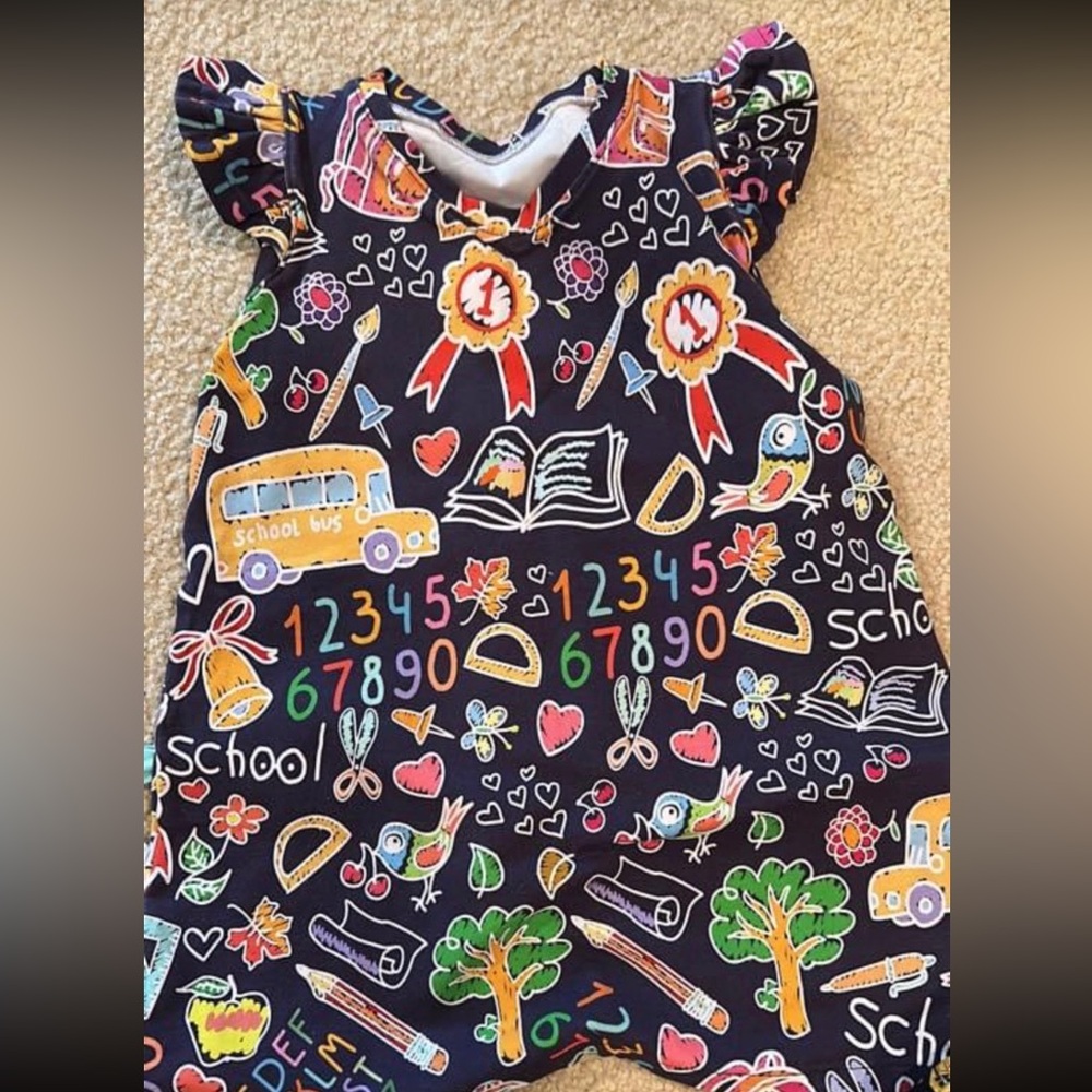 Girls custom made back to school top sz 8